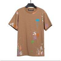 PALM ANGELS new hand-painted multicolor pure cotton casual short-sleeved round neck T-shirt