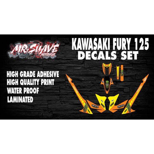 Kawasaki Fury 125 Monster Decals Set Lazada PH