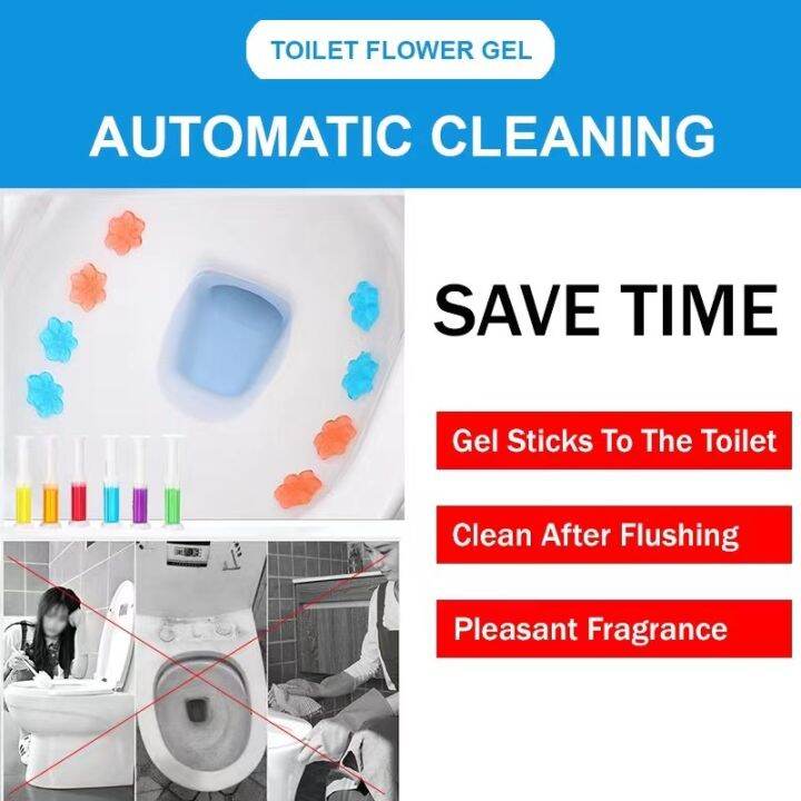 Gel Toilet Bowl Cleaner Flower Stamp Toilet Deodorizing Gel Stamp