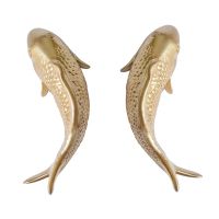 4Pcs Resin Carp Golden Fish Wall Hanging Ornament Personality Fish Figurine for Home Restaurant Background Wall Decor