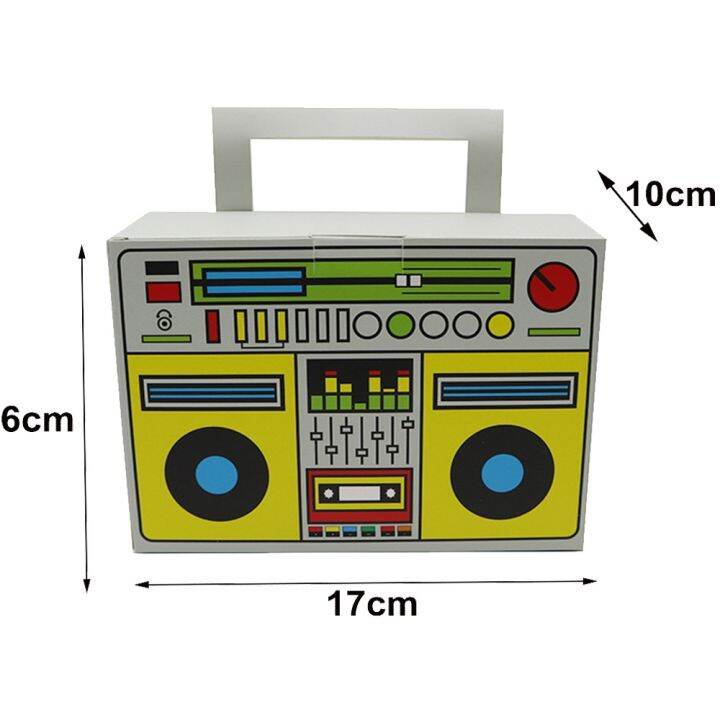 【CW】 80s Retro Radio Party Favor Boxes Boombox Decorations Treat Goodie ...