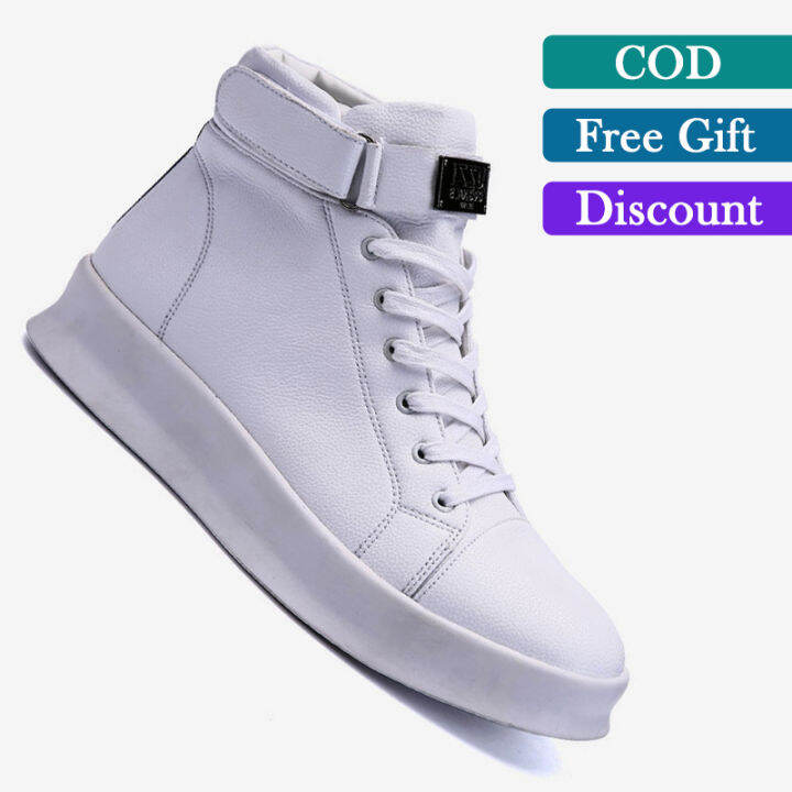 Leather Boots Men Designer Ankle Boots High Top Sneakers Casual Shoes  Casual Martin Boot For Men (Black,White,Red) | Lazada Singapore