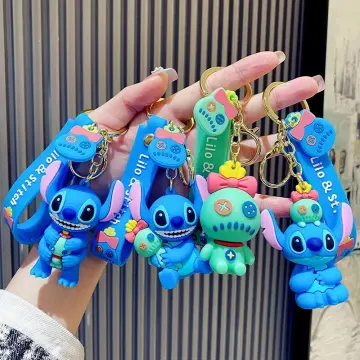 Disney Stitch Keychain Variety of Cartoon Lilo & Stitch Cute Doll Keyring  Fashion Couple Bag Ornament Key Chain Car Pendant Gift