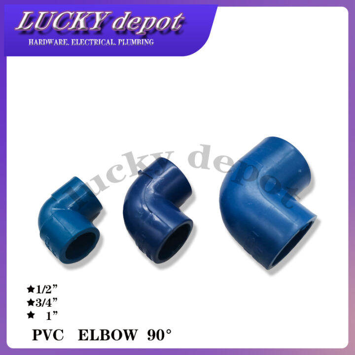 PVC ELBOW 90° PLAIN PIPE FITTINGS ( BLUE ) 1/2" , 3/4" , 1" Lazada PH