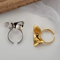 [COD] J1101 Korean version of the niche silver wave simple ring female ins cold opening twist noodle food