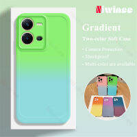 NIWINEE เคสฝาครอบเต็มตัว TPU ไล่ระดับสีสำหรับ VIVO V25 5G/V25e/V25 Pro 5G DJ01-1ป้องกันกล้องวงจรปิดแบบสีป้องกันการตกป้องกันเคสนิ่มใส่โทรศัพท์ซิลิโคนกันกระแทก