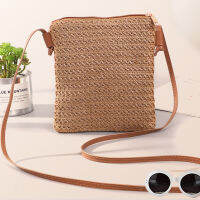 สตรีซัมเมอร์บีชฟางหวายกระเป๋าใบเล็กสุภาพสตรีทอมือ Crossbody กระเป๋าถือ