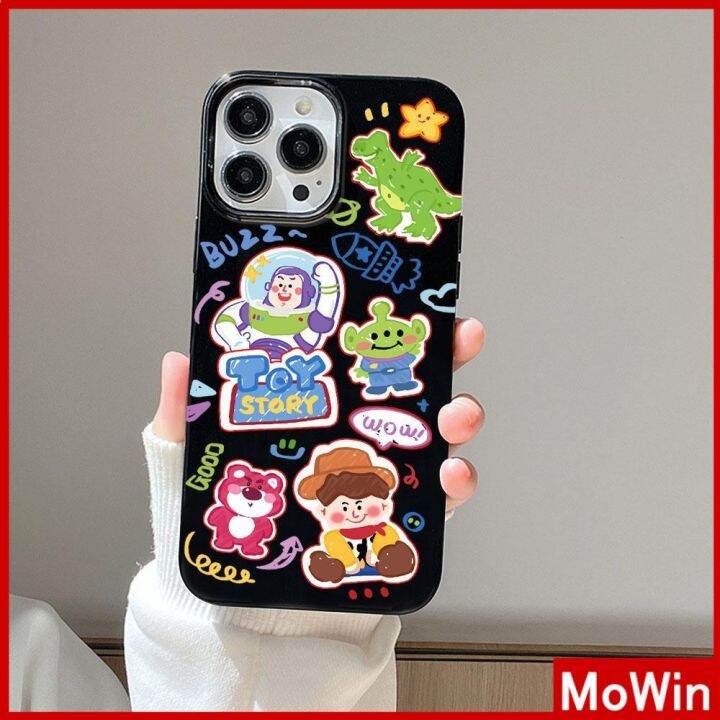 mowin-เข้ากันได้สำหรับ-เคสไอโฟน-เคสไอโฟน11-เคส-สำหรับ-iphone-14-สีดำเงา-เคสอ่อนกันกระแทกป้องกันกล้องการ์ตูนน่ารักเข้ากัน