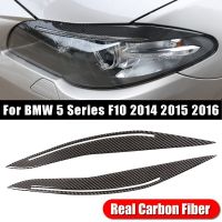 Genuine Carbon Fiber Headlights Eyebrows Eyelids for BMW F10 5 Series 2014-2017 Front Headlamp Eyebrows Trim Cover Accessories