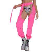 Women 39;s Rave Chaps Ladies Sexy Hollow Out Patchwork/ Solid Loose Fit Buckle Trousers for Club Wear Bottomless Festival Pants