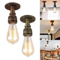 ZZOOI Retro Pipe Ceiling Lights Vintage E27 Loft Surface Mounted Ceiling Light Lamp Fixtures Industrial Iron Pipe Lamps Free Shipping