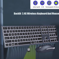 Mofi คีย์บอร์ดและเมาส์ไร้สายสำหรับ Mac Backlit Full Size Keyboard Mouse Combo ชาร์จใหม่ได้สำหรับ Mac Windows PC คอมพิวเตอร์แล็ปท็อป