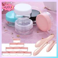 NQSW 10PCS/Set พลาสติก การท่องเที่ยว กล่องมินิ เครื่องสำอาง หม้อเก็บลูกปัด กล่องโหลเปล่า ขวดกลม คอนเทนเนอร์อายแชโดว์ ขวดครีมทาหน้า