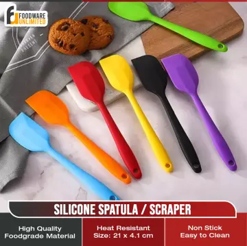 4 Set Silicone Mini Spoon Spatula 2 in1 Non Stick Heat Resistant Scraper Kitchen