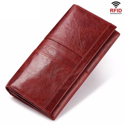 （Layor wallet）  Rfid กระเป๋าสตางค์ยาวผู้หญิงหนังแท้หญิงออกแบบกระเป๋าหรูหรา ID ผู้ถือบัตรเครดิตโทรศัพท์มือถือกระเป๋าเงินเหรียญกระเป๋าเงิน