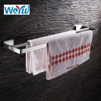 ❡ WEYUU Bathroom Accessories Double Towel Bar 304Stainless Steel Wall-mounted Towel Rack Square Chassis Shelf Brushed Nickel