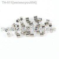 △❅ 20 Pcs 5mm Dia 20mm Long Fast Blow Clear Glass Fuse 0.5A 250V