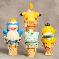 Pokemon Ice Cream Bulbasaur Snorlax Psyduck Pikachu Charmander Figurine PVC ของเล่นน่ารักตุ๊กตา Brinquedos