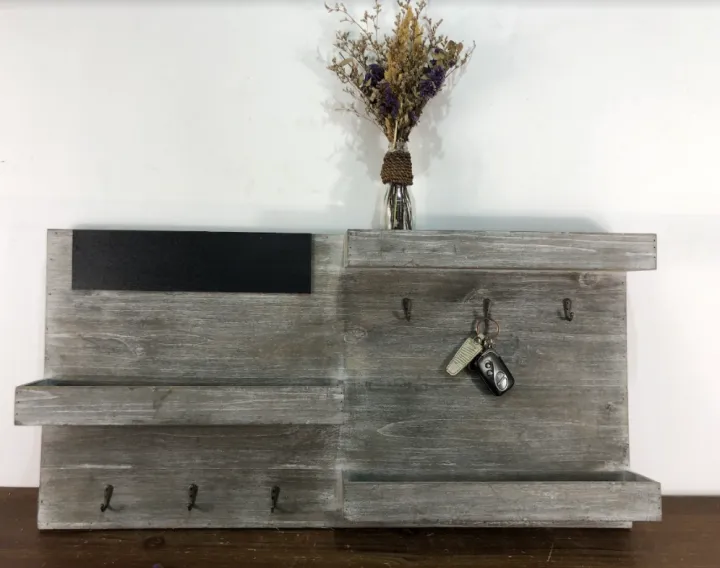 Rustic Wooden Key Hook Rack With Shelf Wall Decor, Gift Ideas Lazada PH