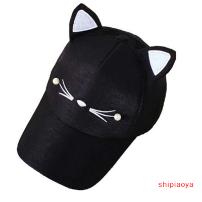 Shipiaoya หมวกหูแมวเบสบอลปรับได้ฮิปฮอปกอล์ฟหมวกกันแดดผ้าฝ้ายกลางแจ้ง
