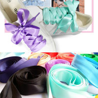 ใหม่22สี2ซม. กว้างซาตินผ้าไหมริบบิ้น Shoelaces 80100120140160ซม. ความยาวรองเท้าผ้าใบกีฬารองเท้า Lace Drop Shipping