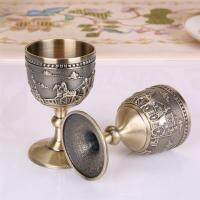 โลหะแบบคลาสสิกถ้วยไวน์ Handmade ขนาดเล็ก Goblet ในครัวเรือนทองแดงแก้วไวน์แกะสลักรูปแบบ