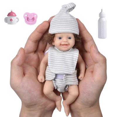 ตุ๊กตาเด็กทารก Reborn 8นิ้วมินิซิลิโคนตุ๊กตาทารกเกิดใหม่ตุ๊กตาทารกแรกเกิดที่สมจริงพร้อมอุปกรณ์ให้อาหารและเสื้อผ้า