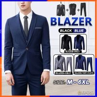 ♦▫ ?? LOCAL STOCK? 3-Piece Men Blazer Set Suit Formal Business Wedding Korean Office Outerwear Slack Pants Jacket Tuxedo Sut lelaki