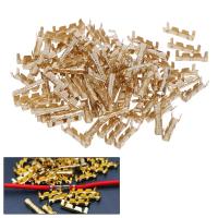 100Pcs ทองเหลืองทองแดง0.5-1.5mm ² Crimp ขั้วต่อไฟฟ้าสายไฟชุดเทอร์มินัล