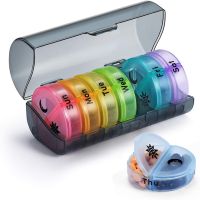 【HOT】 7 Days Pill for Medicine French Holder Drug Weekly Organizer Tablet Compartments