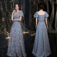 ZHOUDA Store Sequin Fishtail ชุดราตรี,อารมณ์ใหม่,โฮสต์ระดับสูง,ชุดเดรสงานเลี้ยงบรรยากาศ