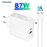 T017 USB-C 87W เครื่องชาร์จติดผนังแล็ปท็อป PD87W/65W 2.4A อะแดปเตอร์สำหรับ MacBook ที่ชาร์จยูเอสบีipad iPhone 13 14 11 USB สำหรับ