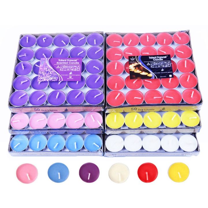 50pcs-set-birthday-party-supplies-wedding-cake-candles-safe-flames-dessert-decoration-colorful-flame-multicolor-candle