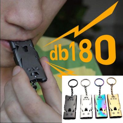 Portable Whistle Stainless Steel High Decibel Triple Pipe Outdoor Life-Saving Emergency SOS Survival Whistle Keychain Survival kits