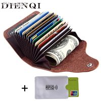 DIENQI retro genuine leather money clips wallet cardholder dollar money holder designer new men money bag purse 2020 fermasoldi