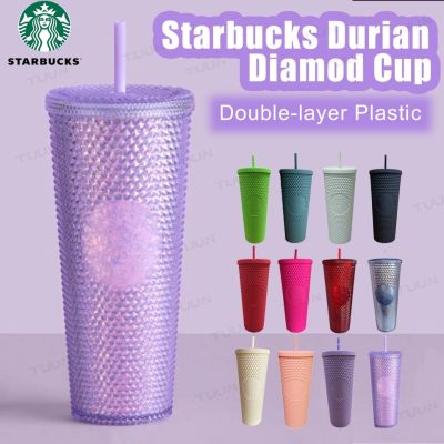 ♨卐 🔥พร้อมส่ง🔥starbucks cup ไทย starbucks แก้ว starbucks หนาม แก้วสตาร์บัคส์ของแท้ สตาร์บัคส์ แก้ว หนามด้วยฟาง 24oz Diamond Studded Tumbler【Goob】