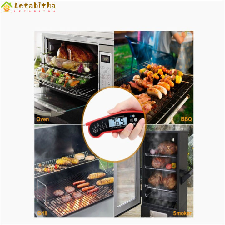 letabitha-เทอร์โมมิเตอร์อาหารพับได้จอ-lcd-แบ็คไลต์อุปกรณ์ช่วยในครัววัดอุณหภูมิที่แม่นยำสำหรับการประกอบอาหาร