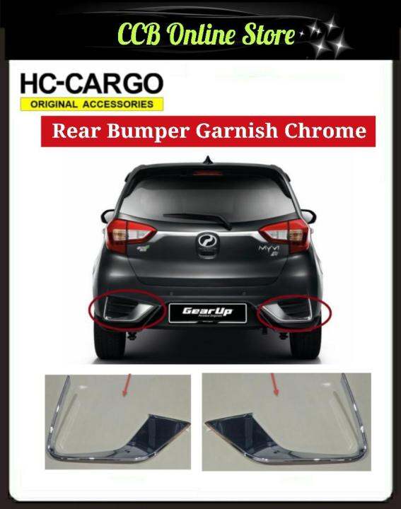 Perodua Myvi 2018 2021 Rear Bumper Garnish Chrome (2pcs) Lazada