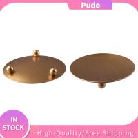 PUDE 4Pcs ทองสีทอง เชิงเทียนทองสำหรับเทียนเสา โลหะสำหรับตกแต่ง สง่างามเรียบหรู ถาดเทียนโลหะขนาดเล็ก ของตกแต่งบ้าน เชิงเทียนแผ่นเหล็ก แต่งงานในงานแต่งงาน