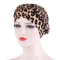 【CC】✽  Hijabs Headwear European And Print Leopard Frosted Hat Headband Calico Short Braided Headscarf Muslim Cap