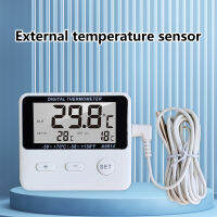 SeasBoat Digital Alarm Thermometer เครื่องวัดอุณหภูมิแบบดิจิตอล Indoor Outdoor Hygrometer จอ LCD พร้อมเซ็นเซอร์ภายนอก -50 ℃ -70 ℃