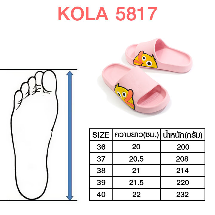 รองเท้ารุ่นใหม่ล่าสุด-รองเท้าแตะลายเป็ด-รองเท้าวัยรุ่น-รองเท้าแตะลำลอง-รองเท้าผู้หญิง-รองเท้าใส่เดินเล่น-รองเท้าหน้าเป็ด-kola-รุ่น-5817