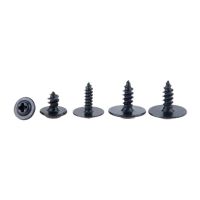M1.4 M1.7 M2 M3  Black Carbon Steel PWA Cross Round Head Self Tapping Screw With Pad Pan Head Tapping Screws With Washer Nails Screws  Fasteners