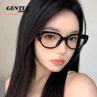 (GENTLE MOSCOT)แว่นตาป้องกันแสงสีฟ้าวินเทจสำหรับผู้หญิงแฟชั่นแว่นตาตาแมวเปลี่ยนเลนส์