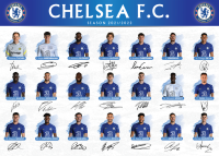 โปสเตอร์ เชลซี พร้อมลายเซ็นทั้งทีม ภาพคมชัดใบหนาเกรด A ขนาด 20x28 นิ้ว - Poster Chelsea Signed Team 2021/2022