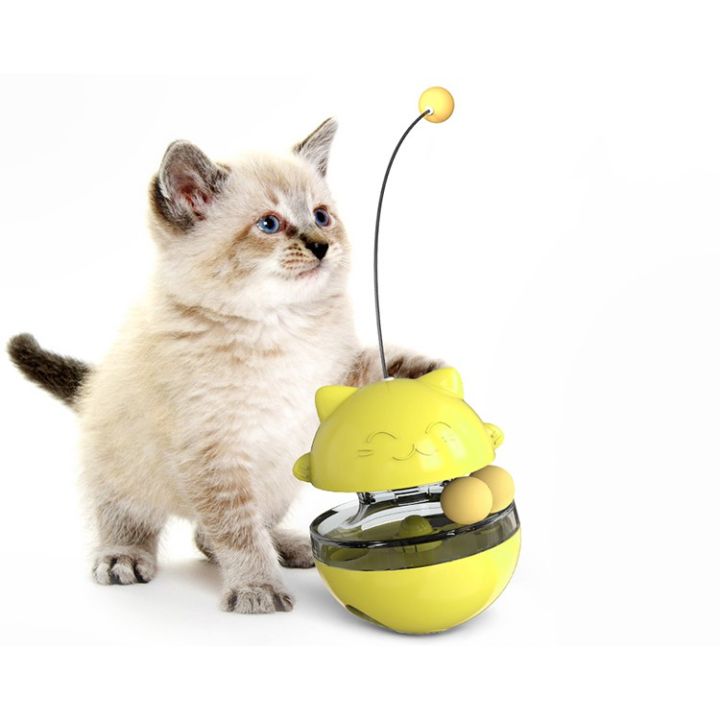ตุ๊กตาล้มลุก-ของเล่นล่อแมวแจกอาหารได้-ของเล่นแมวลายการ์ตูน-ลูกบอลให้อาหาร-สินค้าพร้อมส่งในไทย