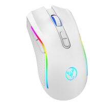 7h7w T69 HXSJ Mouse Gaming RGB เมาส์กลไร้สาย2.4G เมาส์ที่ออกแบบตามหลักสรีรศาสตร์7ปุ่มตั้งโปรแกรมได้4800DPI สำหรับเกมเมอร์ออฟฟิศเมาส์พื้นฐาน