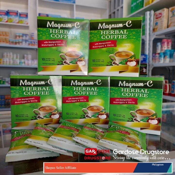 [𝗟𝗶𝗰𝗲𝗻𝘀𝗲𝗱 𝗗𝗿𝘂𝗴𝘀𝘁𝗼𝗿𝗲] Magnum C Herbal Coffee 15g (Per Box) Lazada PH