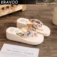 KRAVOO รองเท้าแตะโบฮีเมียนสำหรับผู้หญิงรองเท้าแตะชาติพันธุ์รองเท้าแตะทรงสามเหลี่ยมผู้หญิงรองเท้าเดินชายหาดนอกฤดูร้อนสไลด์