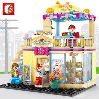 【SALE】 spechassgibrna19 Sembo 366ชิ้นมินิอิฐร้านเค้กอาคารสถาปัตยกรรมมินิถนนรุ่นประกอบของเล่นเมืองบล็อกสี่เหลี่ยมชุดเด็กของขวัญ